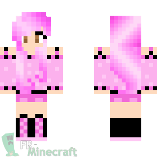 Aperçu de la skin Minecraft Fille en rose