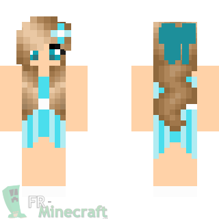 Aperçu de la skin Minecraft Fille en rose bleu