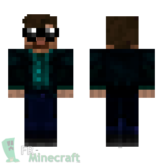 Aperçu de la skin Minecraft Steve en tenue de motard