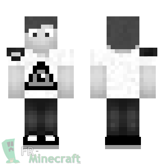 Aperçu de la skin Minecraft Garçon noir et blanc