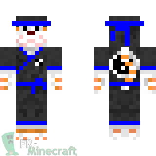 Aperçu de la skin Minecraft Chat Ninja ceinture bleue