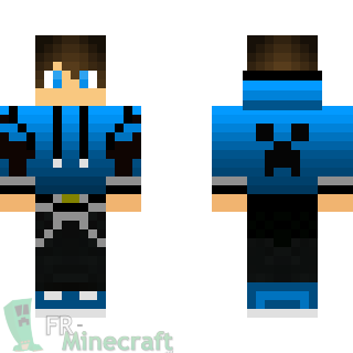 Aperçu de la skin Minecraft Garçon pull bleu