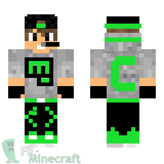 Aperçu de la skin Minecraft Garçon T-shirt motif poing / casquette