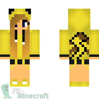 Aperçu de la skin Minecraft Adolescente en jaune