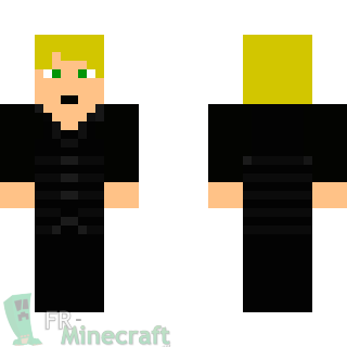 Aperçu de la skin Minecraft Garçon en noir