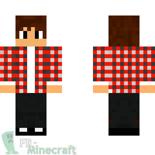 Aperçu de la skin Minecraft Gars en chemise à carreaux rouges