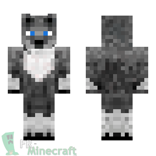 Aperçu de la skin Minecraft Vieux loup aux yeux bleu