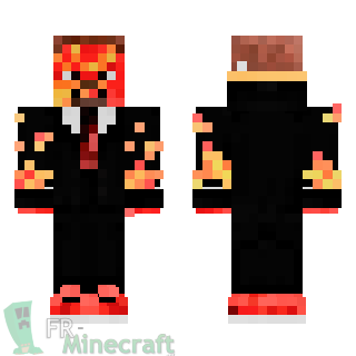 Aperçu de la skin Minecraft Steve visage de lave