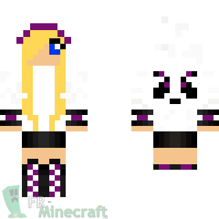 Aperçu de la skin Minecraft Fille panda blonde