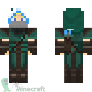 Aperçu de la skin Minecraft Assassin vert noir et blanc