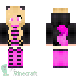 Aperçu de la skin Minecraft Fille déguisé en chatte rose