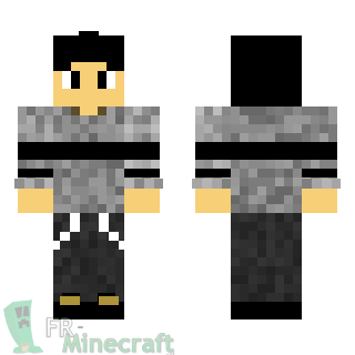 Aperçu de la skin Minecraft Garçon pull gris