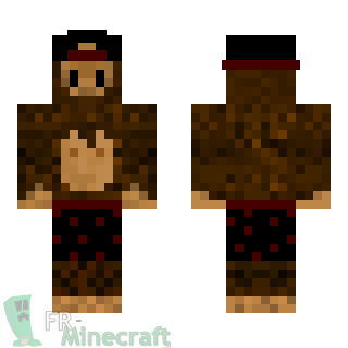 Aperçu de la skin Minecraft Singe avec casquette