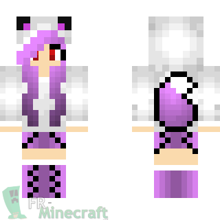 Aperçu de la skin Minecraft Fille loup violet