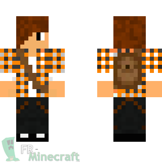 Aperçu de la skin Minecraft Garçon chemise orange