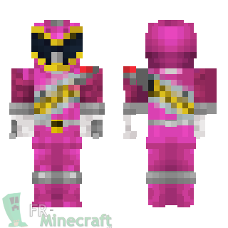 Aperçu de la skin Minecraft Dino charge rose - Power rangers