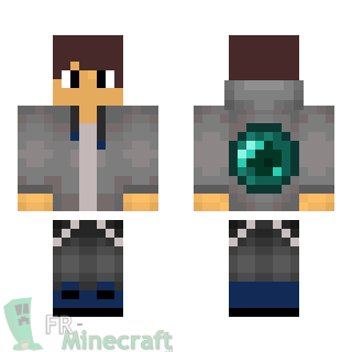 Aperçu de la skin Minecraft Garçon veste grise Enderpearl