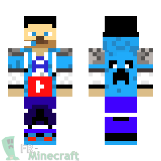 Aperçu de la skin Minecraft Garçon Youtuber avec casques