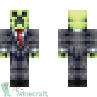 Aperçu de la skin Minecraft Creeper en costard