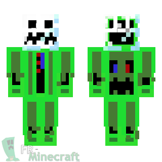 Aperçu de la skin Minecraft Pixel vert sous verre