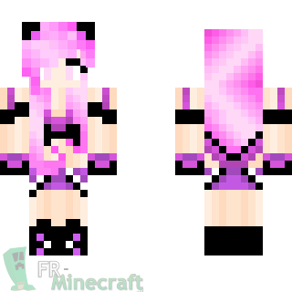 Aperçu de la skin Minecraft Fille en rose