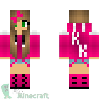 Aperçu de la skin Minecraft Fille cool en rose