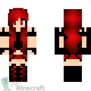 Aperçu de la skin Minecraft Fille cheveux rouges / tenue légère