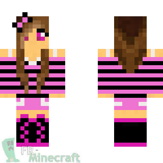 Aperçu de la skin Minecraft Fille en rose