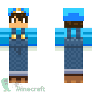 Aperçu de la skin Minecraft Neo Dark (Mario bleu)