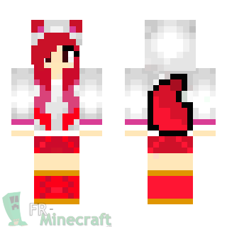 Aperçu de la skin Minecraft Fille licorne rouge