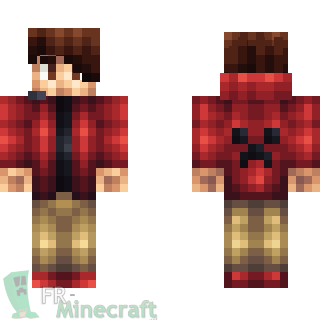 Aperçu de la skin Minecraft Homme en rouge