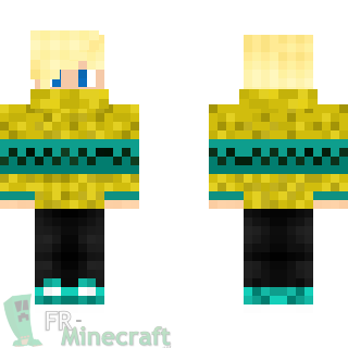 Aperçu de la skin Minecraft Garçon Pull Noël en laine Jaune