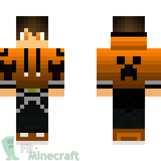 Aperçu de la skin Minecraft Garçon pull orange