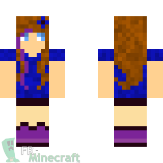 Aperçu de la skin Minecraft Fille en Bleu