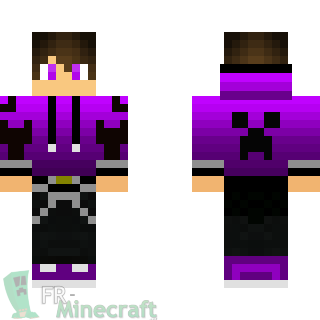 Aperçu de la skin Minecraft Garçon pull violet