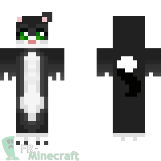 Aperçu de la skin Minecraft Chat noir et blanc