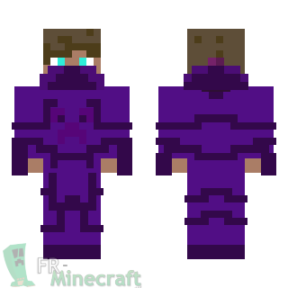 Aperçu de la skin Minecraft Garçon en armure mauve motif creeper