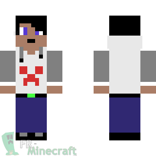 Aperçu de la skin Minecraft Garçon sweat blanc motif creeper