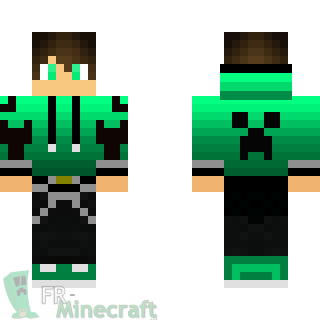 Aperçu de la skin Minecraft Garçon pull cyan