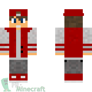 Aperçu de la skin Minecraft Garçon veste rouge