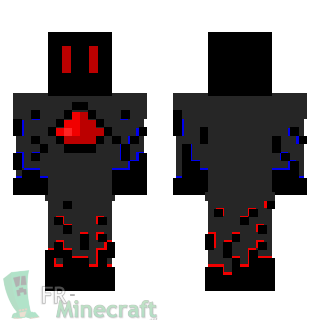 Aperçu de la skin Minecraft Monstre noir bleu et rouge