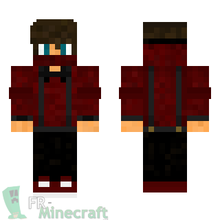 Aperçu de la skin Minecraft Garçon haut rouge