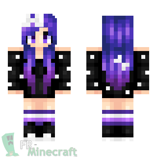 Aperçu de la skin Minecraft Fille aux cheveux violets