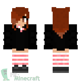 Aperçu de la skin Minecraft Fille en noir