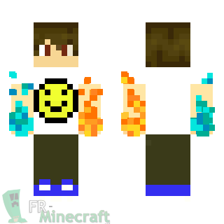 Aperçu de la skin Minecraft Garçon tee shirt smiley