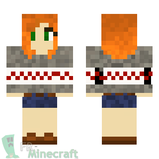 Aperçu de la skin Minecraft Fille rousse cheveux courts