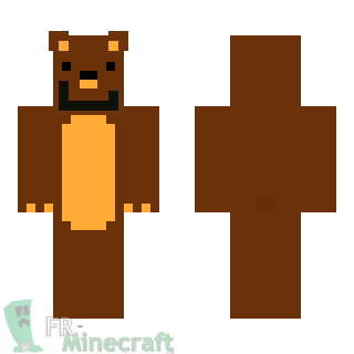 Aperçu de la skin Minecraft Ours avec une barbe