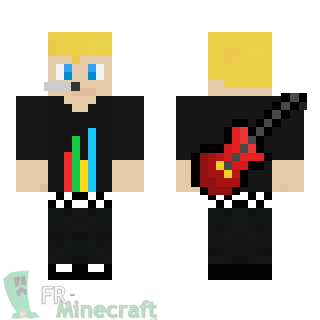 Aperçu de la skin Minecraft Guitariste avec casques