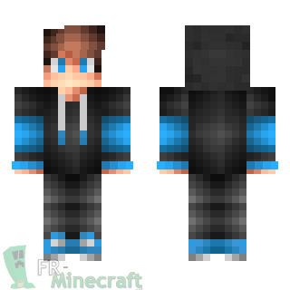 Aperçu de la skin Minecraft Homme en bleu