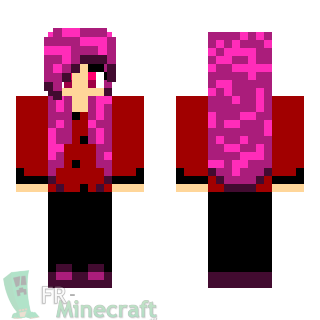 Aperçu de la skin Minecraft Fillette de Noël et cheveux roses